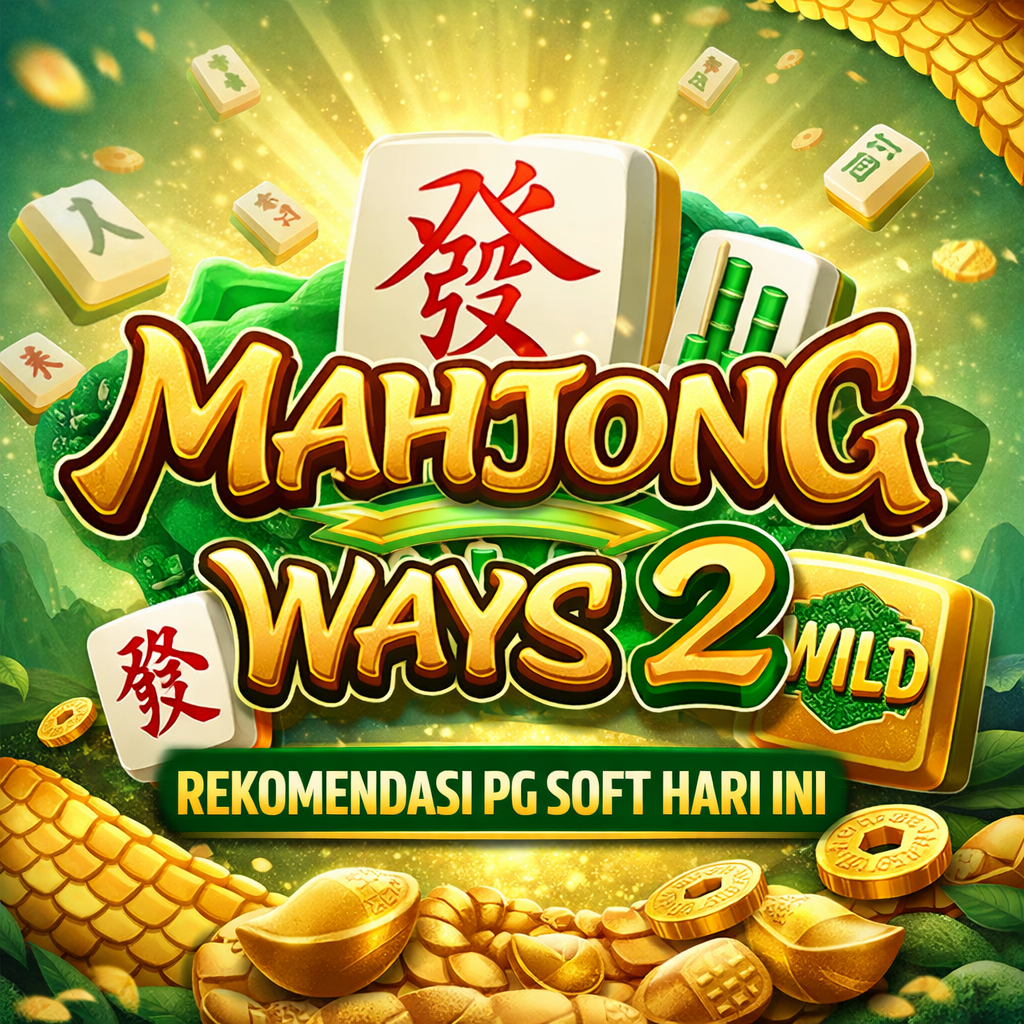 Mahjong Ways 2 rekomendasi PG Soft hari ini dengan tema mahjong klasik dan visual hijau emas